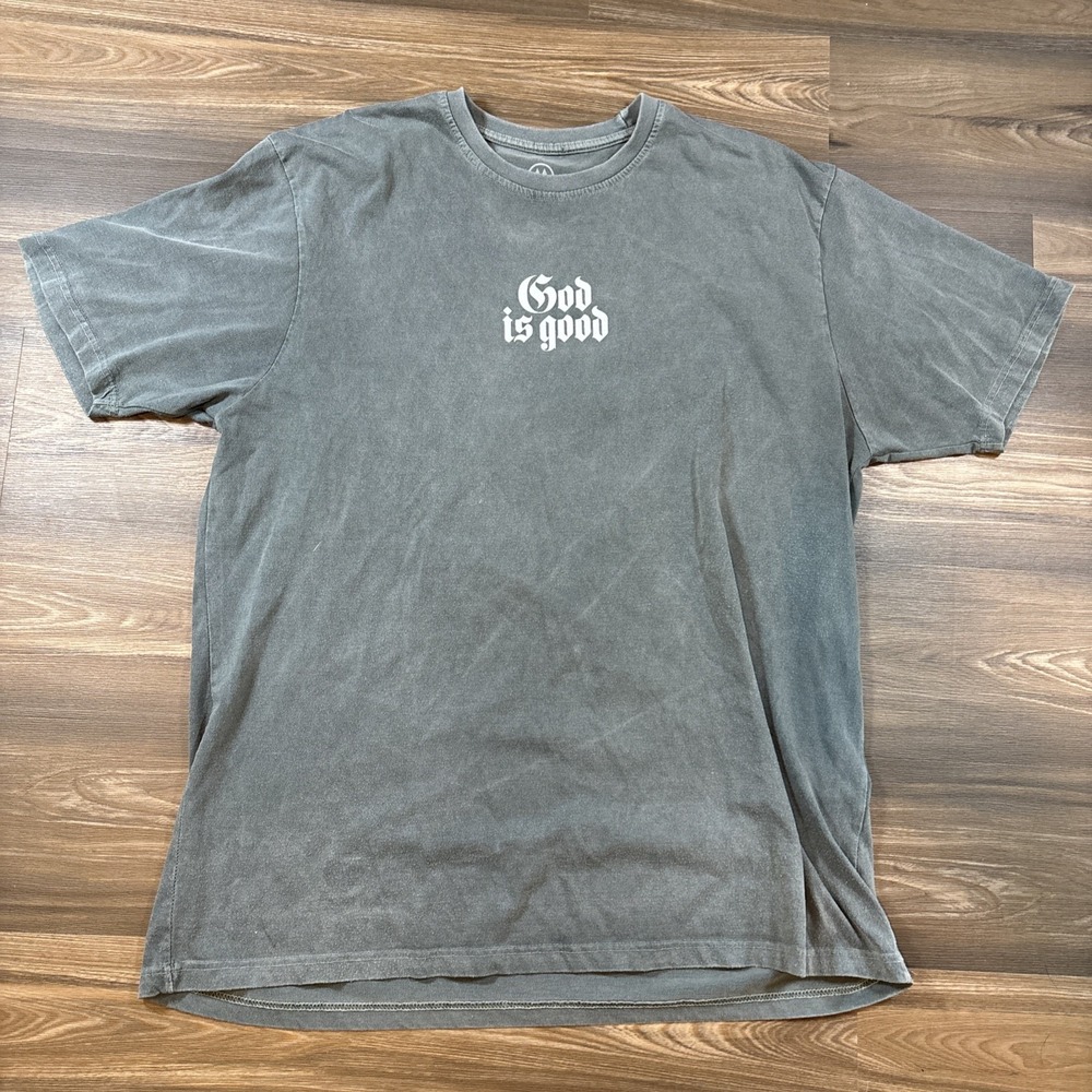 Anchored Music God Is Good Graphic Lion Vintage Wash T-shirt